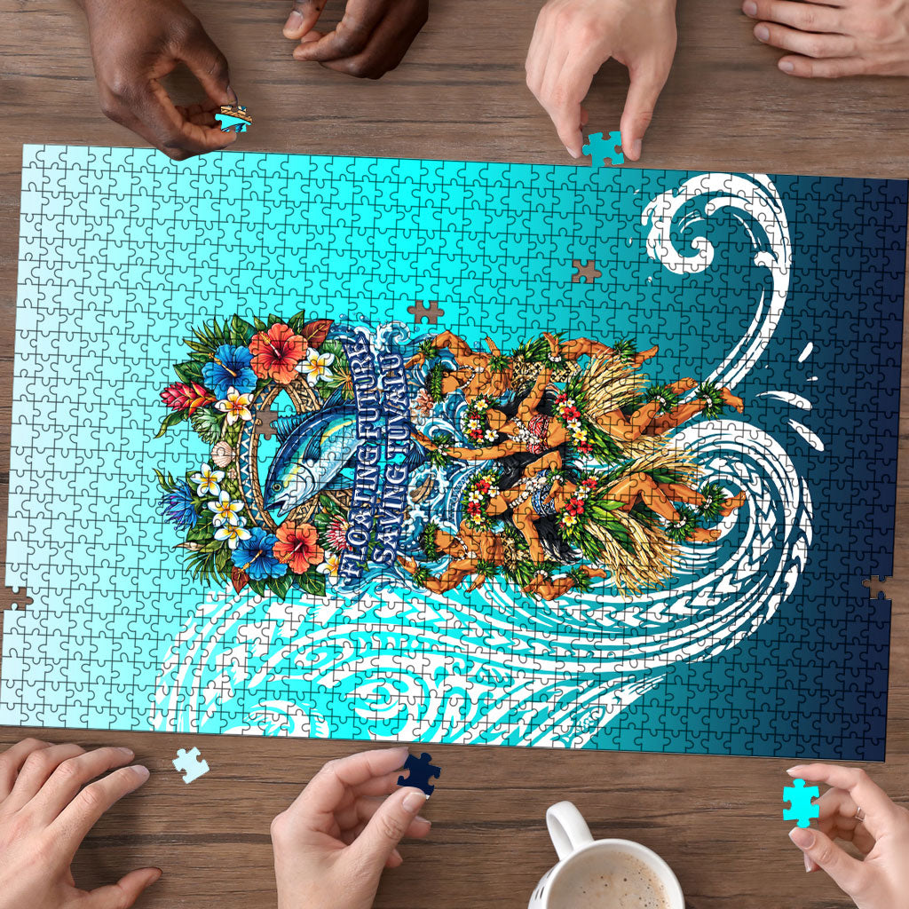 Floating Future Saving Tuvalu Puzzle Ocean Blue Pacific Polynesian Cultural Art Marine Wildlife