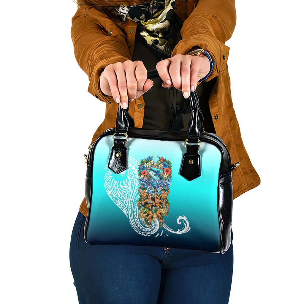 Floating Future Saving Tuvalu Shoulder Handbag Ocean Blue Pacific Polynesian Cultural Art Marine Wildlife