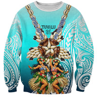 Floating Future Saving Tuvalu Sweatshirt Ocean Blue Pacific Polynesian Cultural Art Marine Wildlife