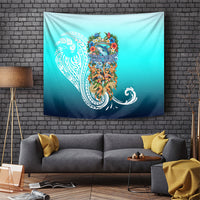 Floating Future Saving Tuvalu Tapestry Ocean Blue Pacific Polynesian Cultural Art Marine Wildlife