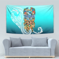 Floating Future Saving Tuvalu Tapestry Ocean Blue Pacific Polynesian Cultural Art Marine Wildlife