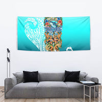 Floating Future Saving Tuvalu Tapestry Ocean Blue Pacific Polynesian Cultural Art Marine Wildlife