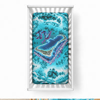 Tuvalu First Digital Nation In The Metaverse Baby Bed Cover Polynesian Island Atoll Cyber Ocean TS04 28 × 52 in Blue White - Polynesian Pride