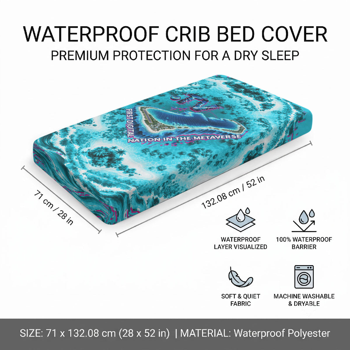 Tuvalu First Digital Nation In The Metaverse Baby Bed Cover Polynesian Island Atoll Cyber Ocean TS04 - Polynesian Pride