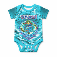 Tuvalu First Digital Nation In The Metaverse Baby Onesie Polynesian Island Atoll Cyber Ocean TS04 Blue White - Polynesian Pride