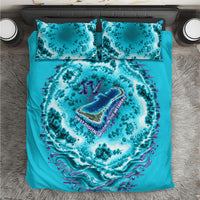 Tuvalu First Digital Nation In The Metaverse Bedding Set Polynesian Island Atoll Cyber Ocean TS04 Blue White - Polynesian Pride