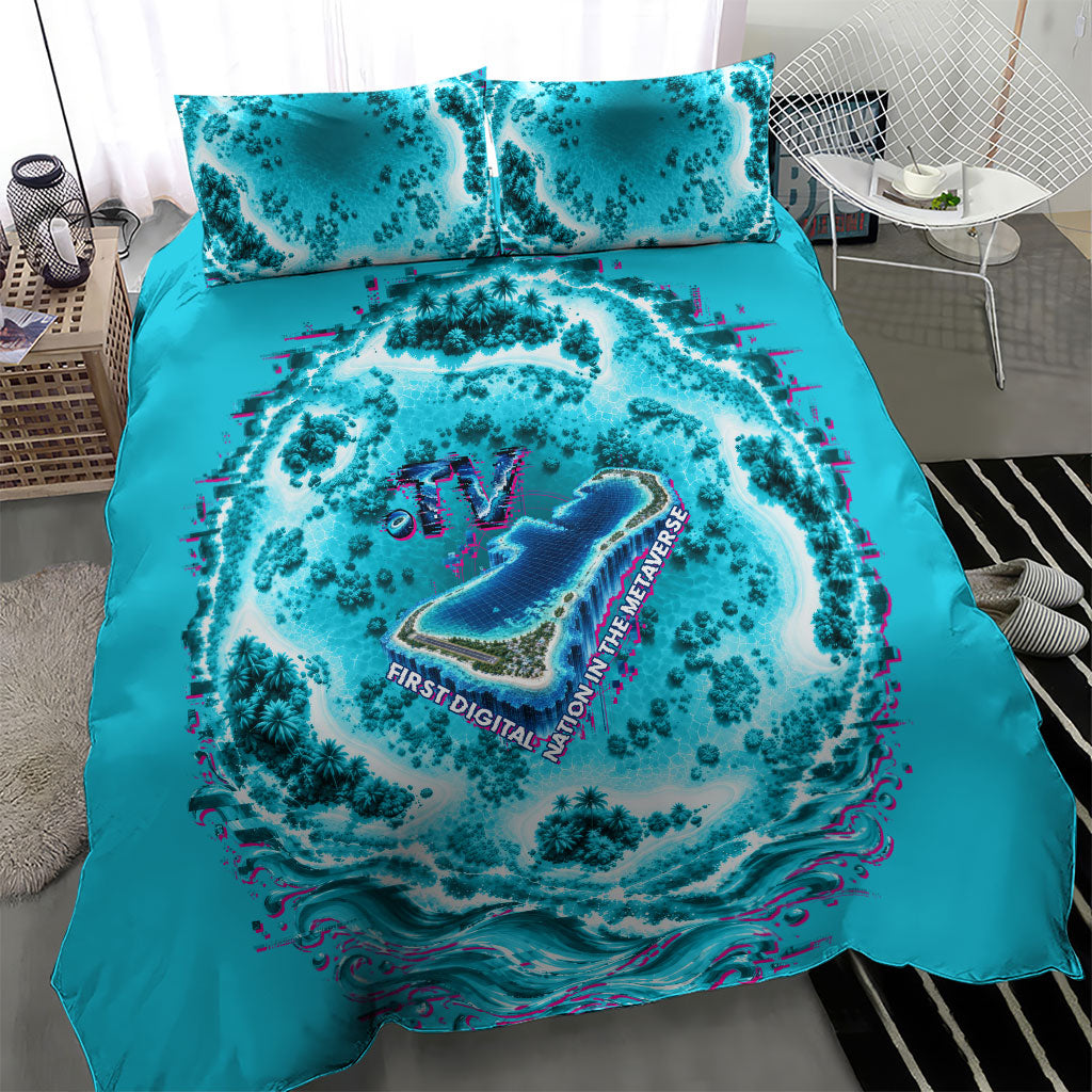 Tuvalu First Digital Nation In The Metaverse Bedding Set Polynesian Island Atoll Cyber Ocean TS04 - Polynesian Pride