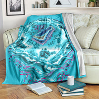 Tuvalu First Digital Nation In The Metaverse Blanket Polynesian Island Atoll Cyber Ocean TS04 Blue White - Polynesian Pride