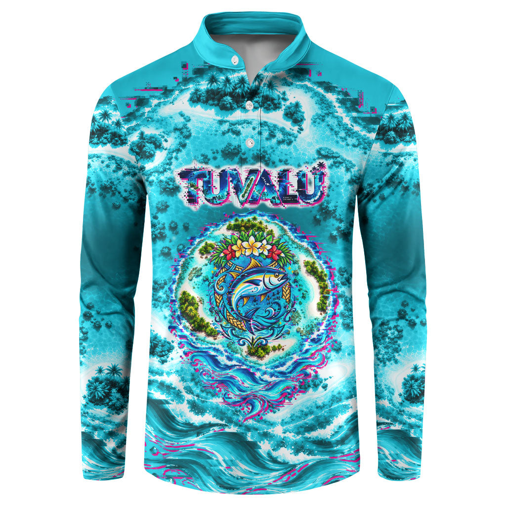 Tuvalu First Digital Nation In The Metaverse Button Sweatshirt Polynesian Island Atoll Cyber Ocean