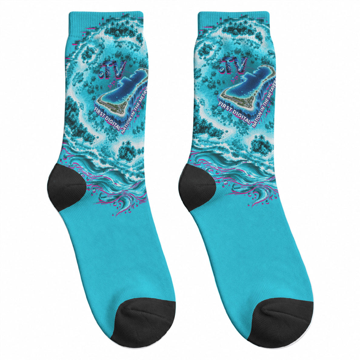 Tuvalu First Digital Nation In The Metaverse Crew Socks Polynesian Island Atoll Cyber Ocean TS04 - Polynesian Pride