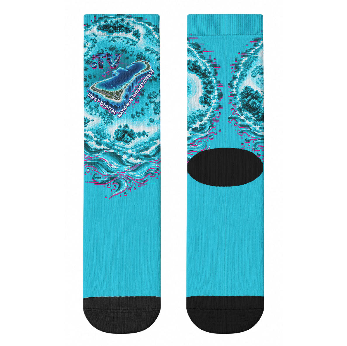 Tuvalu First Digital Nation In The Metaverse Crew Socks Polynesian Island Atoll Cyber Ocean TS04 - Polynesian Pride