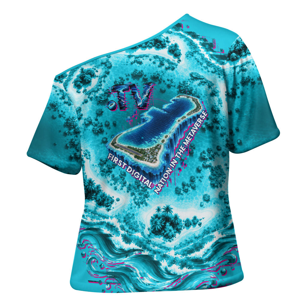 Tuvalu First Digital Nation In The Metaverse Cross Shoulder Shirt Polynesian Island Atoll Cyber Ocean TS04 - Polynesian Pride