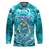 Tuvalu First Digital Nation In The Metaverse Hockey Jersey Polynesian Island Atoll Cyber Ocean TS04 Unisex Blue White - Polynesian Pride