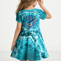 Tuvalu First Digital Nation In The Metaverse Kid Short Sleeve Dress Polynesian Island Atoll Cyber Ocean TS04 - Polynesian Pride