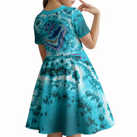 Tuvalu First Digital Nation In The Metaverse Kid Short Sleeve Dress Polynesian Island Atoll Cyber Ocean TS04 - Polynesian Pride