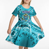 Tuvalu First Digital Nation In The Metaverse Kid Short Sleeve Dress Polynesian Island Atoll Cyber Ocean TS04 - Polynesian Pride