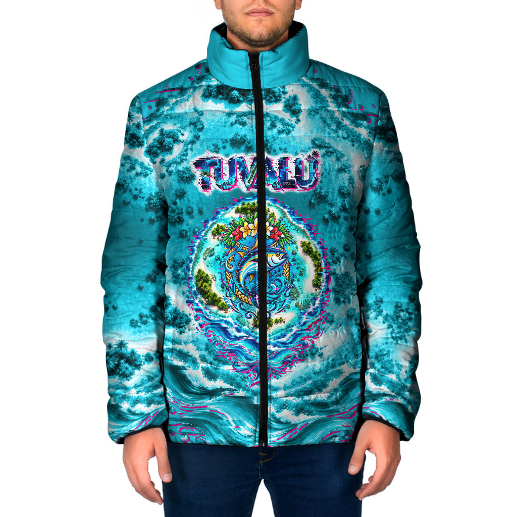 Tuvalu First Digital Nation In The Metaverse Padded Jacket Polynesian Island Atoll Cyber Ocean