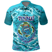 Tuvalu First Digital Nation In The Metaverse Polo Shirt Polynesian Island Atoll Cyber Ocean TS04 Blue White - Polynesian Pride