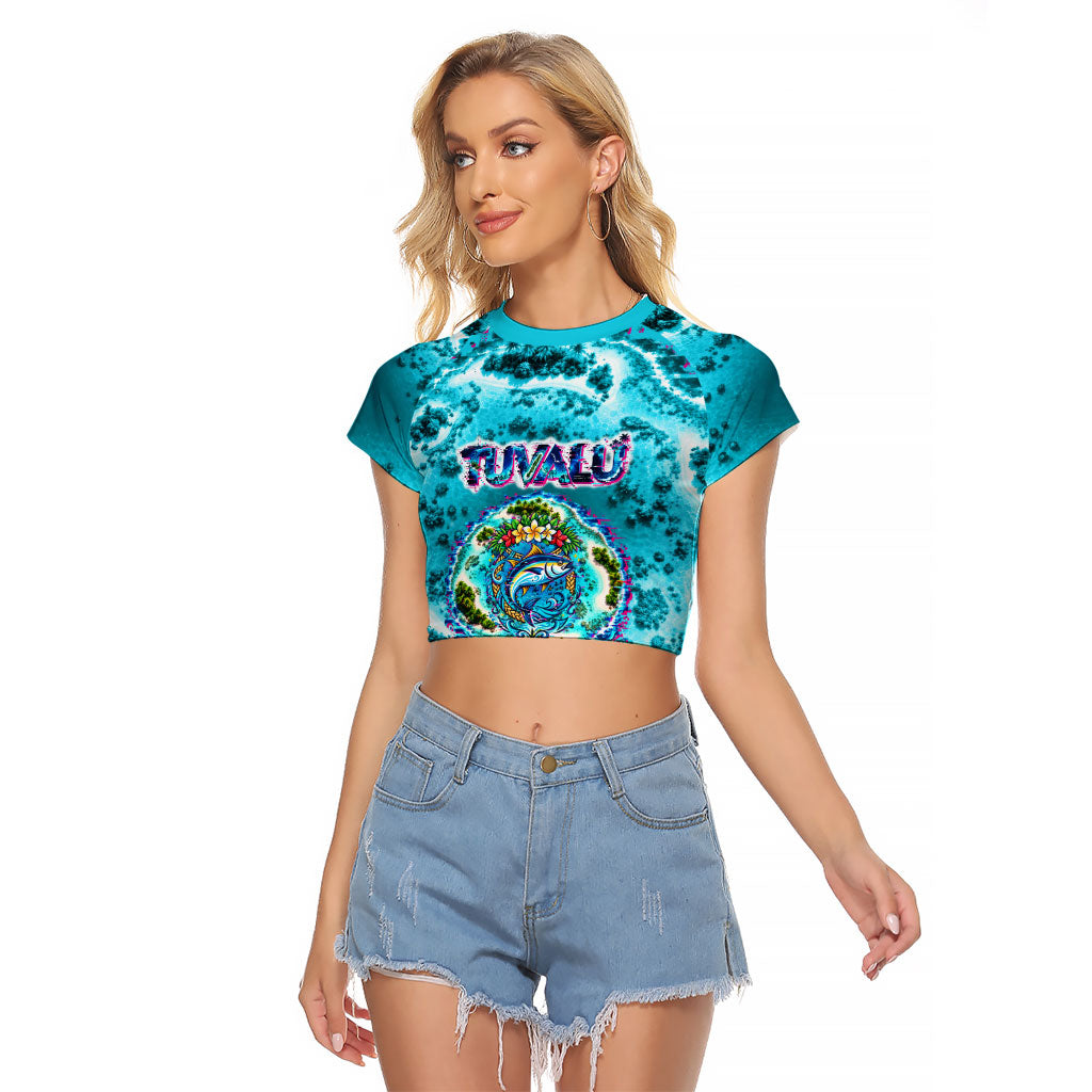 Tuvalu First Digital Nation In The Metaverse Raglan Cropped T Shirt Polynesian Island Atoll Cyber Ocean