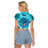 Tuvalu First Digital Nation In The Metaverse Raglan Cropped T Shirt Polynesian Island Atoll Cyber Ocean TS04 - Polynesian Pride