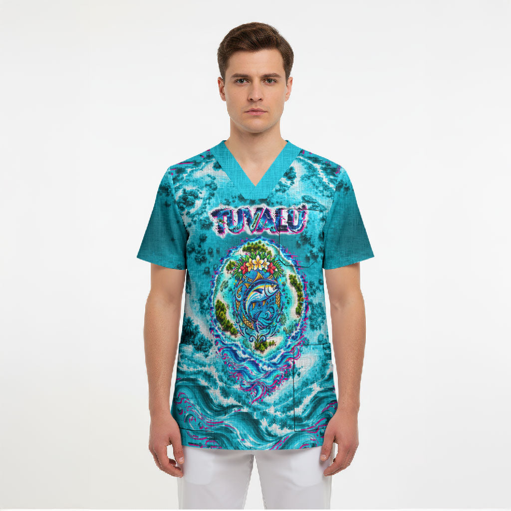 Tuvalu First Digital Nation In The Metaverse Scrub Top Polynesian Island Atoll Cyber Ocean TS04 - Polynesian Pride