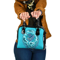 Tuvalu First Digital Nation In The Metaverse Shoulder Handbag Polynesian Island Atoll Cyber Ocean TS04 One Size Blue White - Polynesian Pride