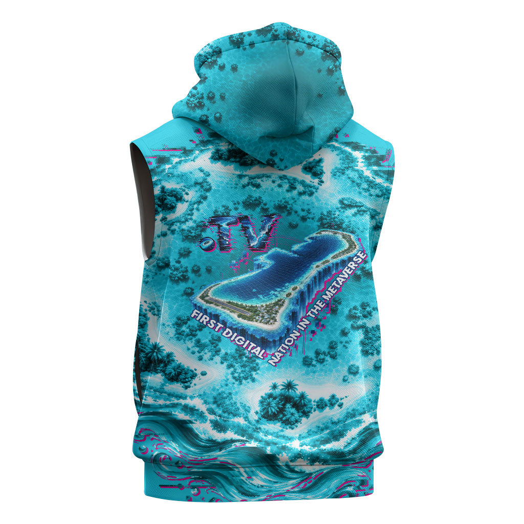 Tuvalu First Digital Nation In The Metaverse Sleeveless Zip Hoodie Polynesian Island Atoll Cyber Ocean TS04 - Polynesian Pride