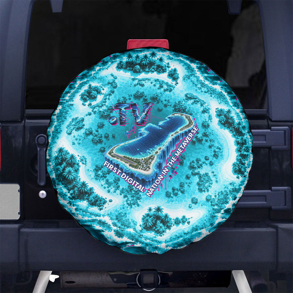 Tuvalu First Digital Nation In The Metaverse Spare Tire Cover Polynesian Island Atoll Cyber Ocean