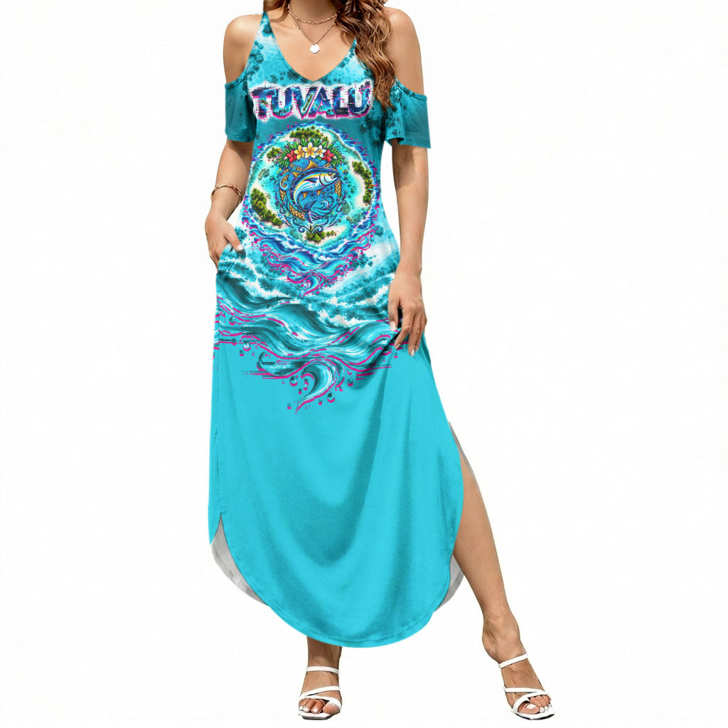 Tuvalu First Digital Nation In The Metaverse Summer Maxi Dress Polynesian Island Atoll Cyber Ocean