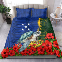 Solomon Islands Sea Turtle Bedding Set Patriotic Flag Coat Of Arms Tribal Hibiscus TS04 - Polynesian Pride