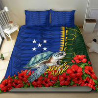 Solomon Islands Sea Turtle Bedding Set Patriotic Flag Coat Of Arms Tribal Hibiscus TS04 - Polynesian Pride