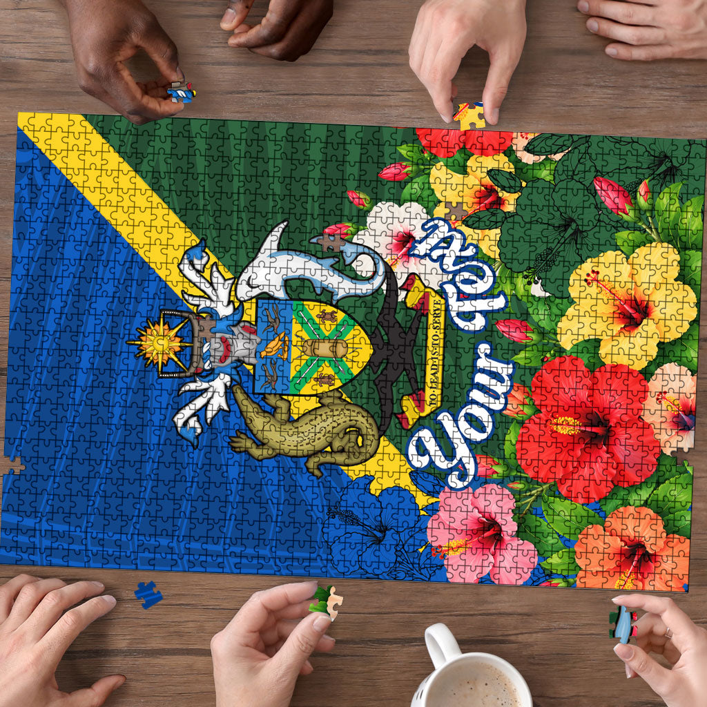 Personalized Solomon Islands Coat Of Arms Puzzle Patriotic Flag Shark Crocodile Tropical Floral TS04 - Polynesian Pride