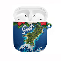Guam Tropical Island AirPods Case Hibiscus Floral Ocean Waves TS04 Blue Red - Polynesian Pride
