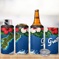Guam Tropical Island 4 in 1 Can Cooler Tumbler Hibiscus Floral Ocean Waves TS04 - Polynesian Pride