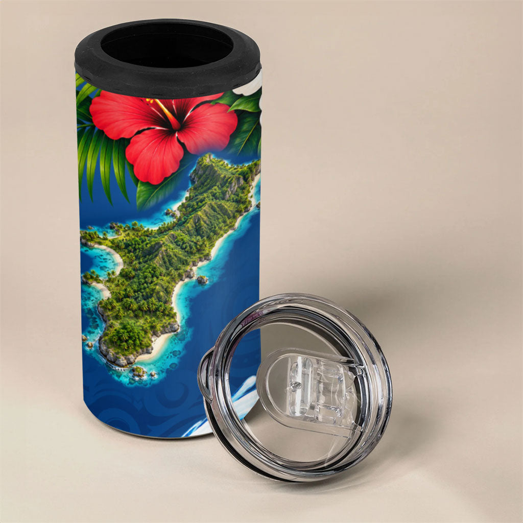 Guam Tropical Island 4 in 1 Can Cooler Tumbler Hibiscus Floral Ocean Waves TS04 - Polynesian Pride