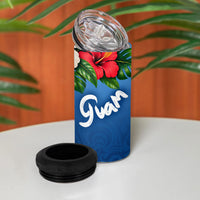 Guam Tropical Island 4 in 1 Can Cooler Tumbler Hibiscus Floral Ocean Waves TS04 - Polynesian Pride