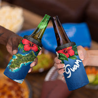 Guam Tropical Island 4 in 1 Can Cooler Tumbler Hibiscus Floral Ocean Waves TS04 - Polynesian Pride