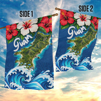 Guam Tropical Island Garden Flag Hibiscus Floral Ocean Waves