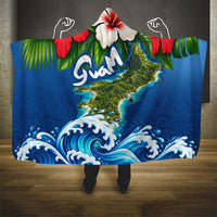 Guam Tropical Island Hooded Blanket Hibiscus Floral Ocean Waves TS04 - Polynesian Pride