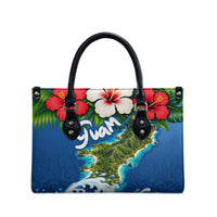 Guam Tropical Island Leather Bag Hibiscus Floral Ocean Waves TS04 - Polynesian Pride