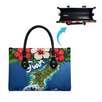 Guam Tropical Island Leather Bag Hibiscus Floral Ocean Waves TS04 - Polynesian Pride