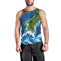 Guam Tropical Island Men Tank Top Hibiscus Floral Ocean Waves TS04 - Polynesian Pride