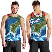 Guam Tropical Island Men Tank Top Hibiscus Floral Ocean Waves TS04 - Polynesian Pride