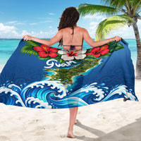 Guam Tropical Island Sarong Hibiscus Floral Ocean Waves TS04 - Polynesian Pride