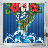 Guam Tropical Island Shower Curtain Hibiscus Floral Ocean Waves TS04 - Polynesian Pride