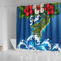 Guam Tropical Island Shower Curtain Hibiscus Floral Ocean Waves TS04 - Polynesian Pride