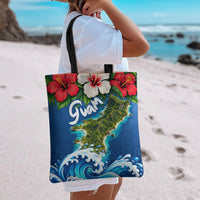 Guam Tropical Island Tote Bag Hibiscus Floral Ocean Waves TS04 - Polynesian Pride