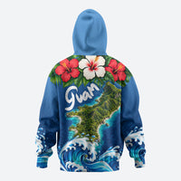 Guam Tropical Island Zip Hoodie Hibiscus Floral Ocean Waves TS04 - Polynesian Pride