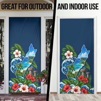 Guam Map Latte Stone Door Cover Hibiscus Floral Coastal Landscape TS04 - Polynesian Pride