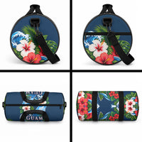 Guam Map Latte Stone Duffle Bag Hibiscus Floral Coastal Landscape TS04 - Polynesian Pride